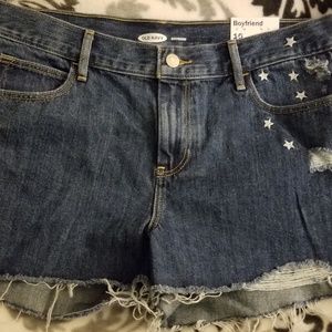 Old Navy Embroidered Denim Cutoff Shorts